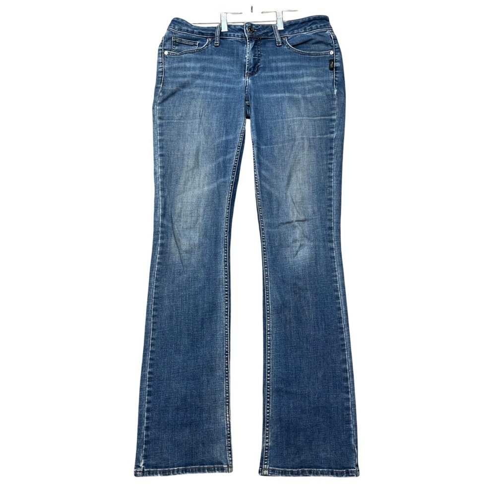 Silver Jeans Co Jeans Womens 33x33 Medium Wash Bootcut 5 Pocket Denim Distressed